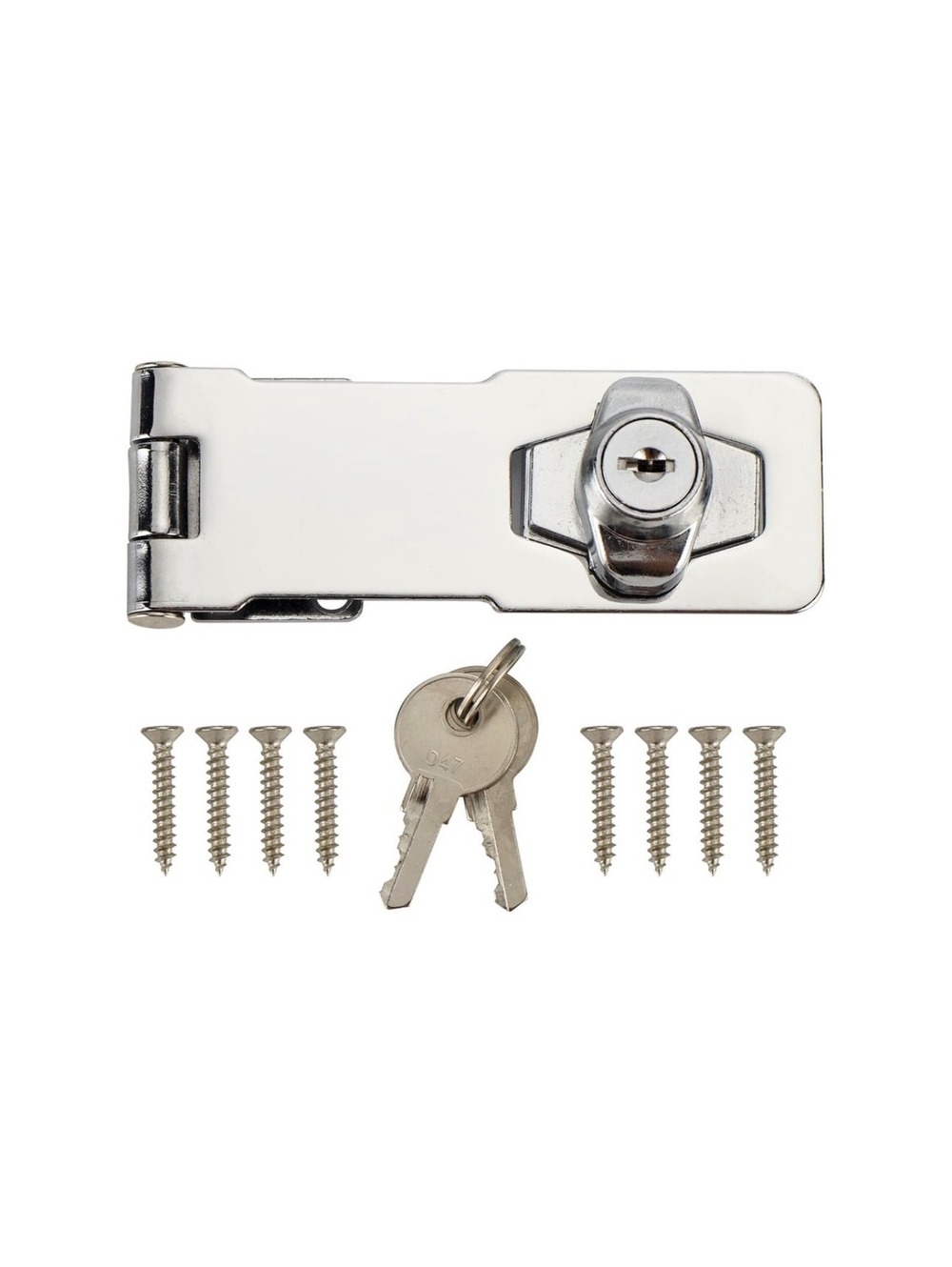Hyper Tough 4-1/2 Inch Locking Safety Hasp with Keys and Screws